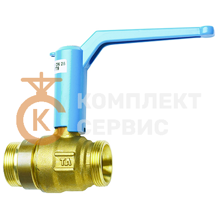 Кран шаровой стандартнопроходной TA 500, латунный AMETAL, PTFE, под приварку, PN25, рычаг с удлиненным шпинделем, с накидной гайкой смотреть фото
