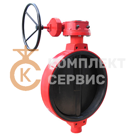 Затвор дисковый поворотный XUROX 805WE R стальной межфланцевый PN16 с редуктором смотреть фото